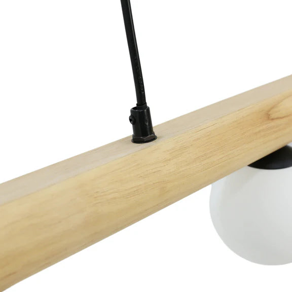 Evie Pendant Light Matt Black & Opal - LL002PL157