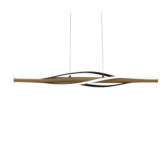 Bonnie LED Pendant Light 30W Tri Color Matt Black & Wood - LL002PL158
