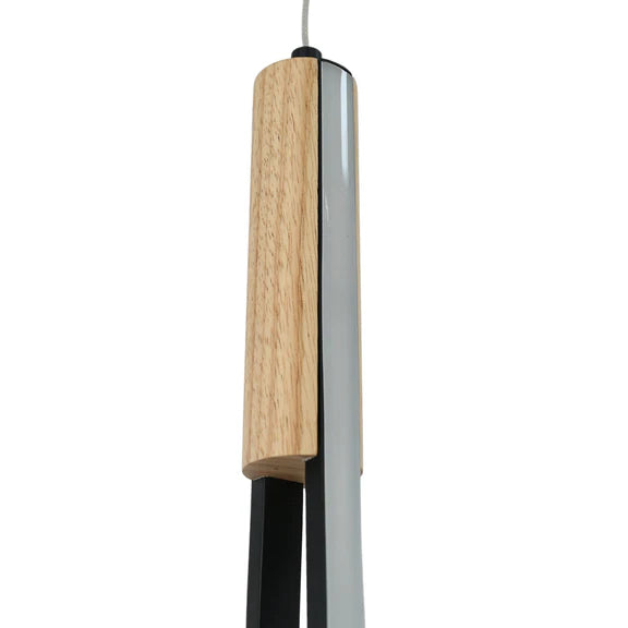 Estelle LED Pendant Light 30W Tri Color Matt Black & Wood - LL002PL162