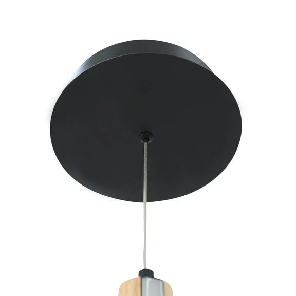 Estelle LED Pendant Light 30W Tri Color Matt Black & Wood - LL002PL162