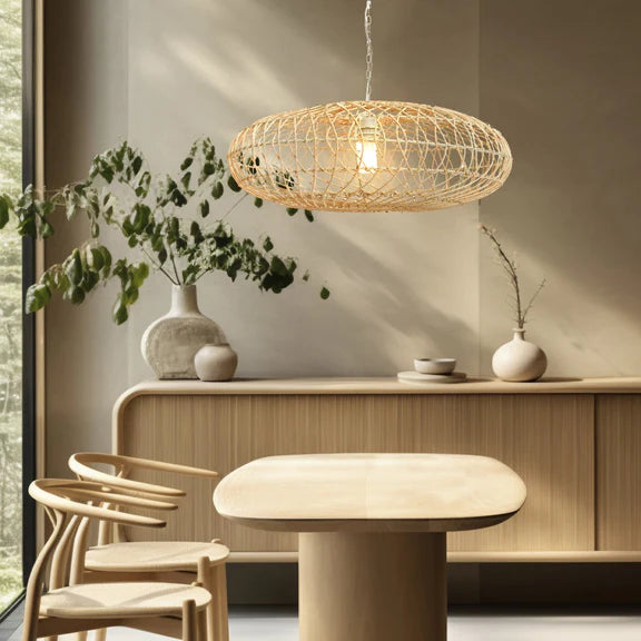 Laurel Rattan Large Pendant Light Natural - LL002PL164L