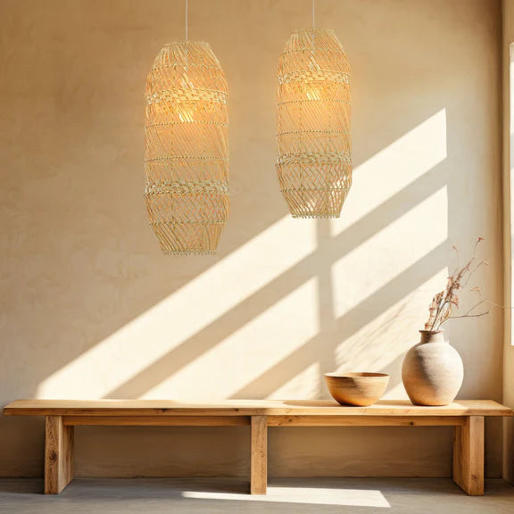 Zinnia Rattan Large Pendant Light Natural - LL002PL166L