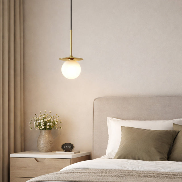 Ophelia Pendant Light Brass & Opal - LL002PL169