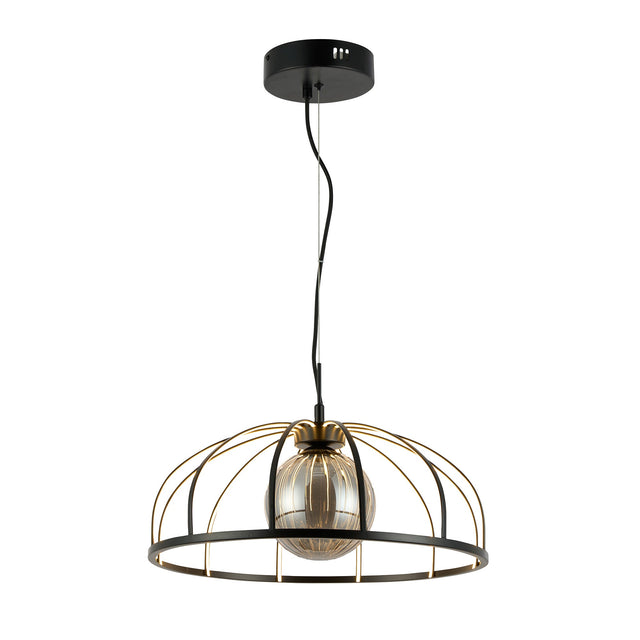 Calista LED Pendant Light 30W 3000K Black & Smoky - LL002PL171B