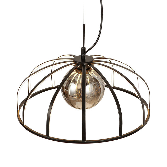 Calista LED Pendant Light 30W 3000K Black & Smoky - LL002PL171B