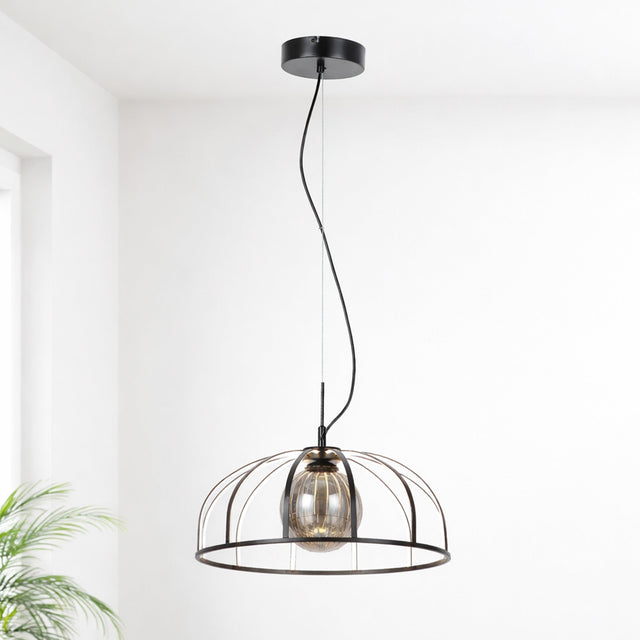 Calista LED Pendant Light 30W 3000K Black & Smoky - LL002PL171B