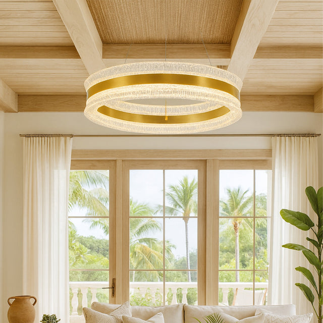 Apex LED Halo Pendant Light 38W 3CCT Brass - LL002PL172