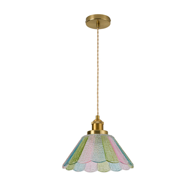 Sylvia Pendant Light Brass & Multicolour - LL002PL174MC