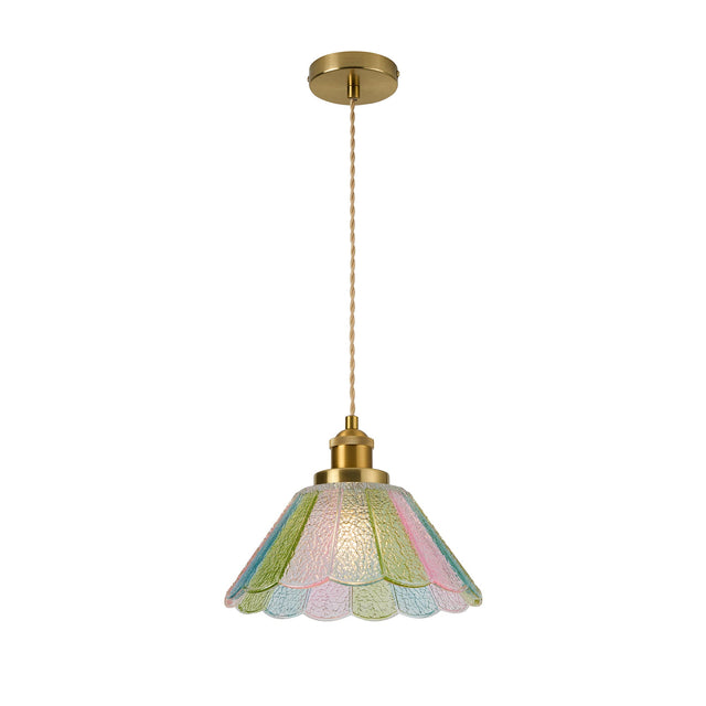 Sylvia Pendant Light Brass & Multicolour - LL002PL174MC