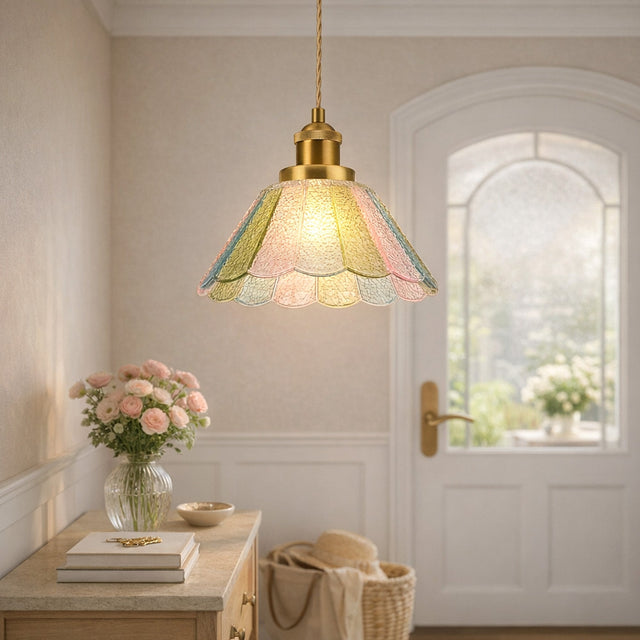 Sylvia Pendant Light Brass & Multicolour - LL002PL174MC