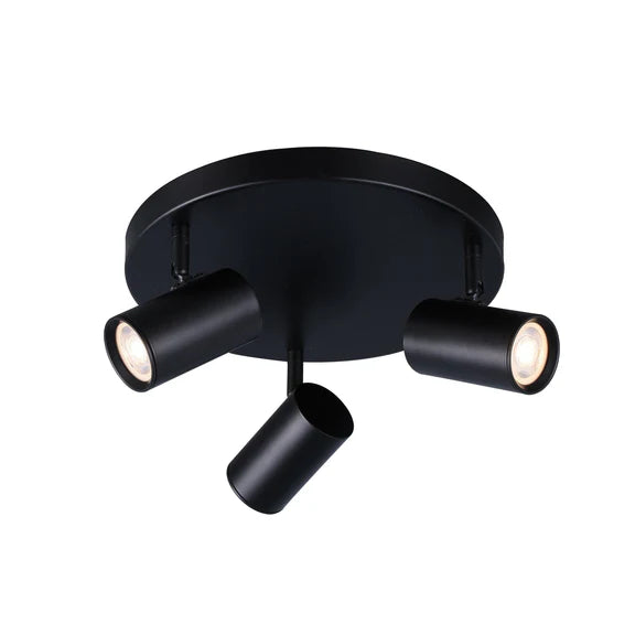 Brianna 3 Light Round Spot Light Matt Black - LL002SL008B