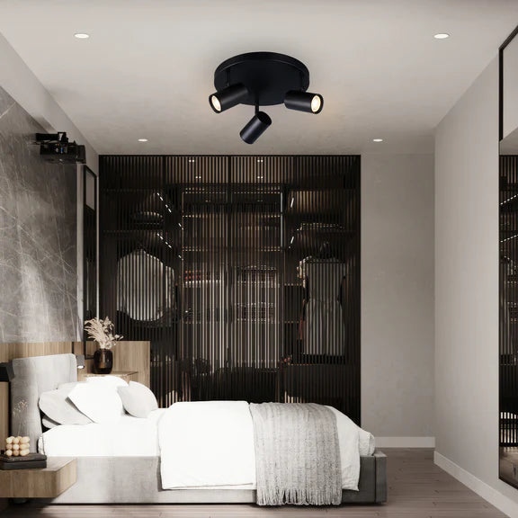 Brianna 3 Light Round Spot Light Matt Black - LL002SL008B