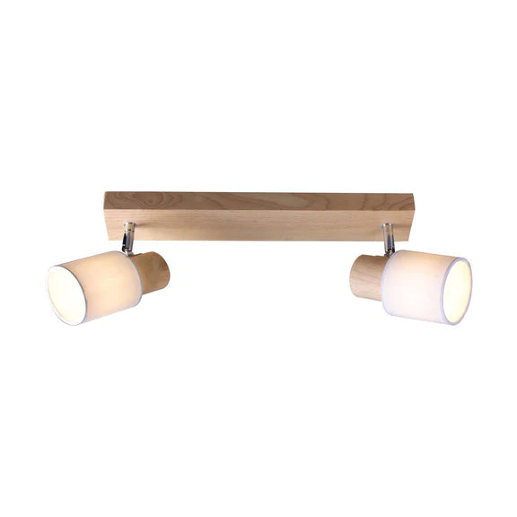 Daphne 2 Light Spot Light White & Timber - LL002SL011