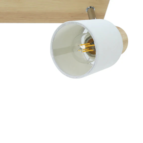 Daphne 2 Light Spot Light White & Timber - LL002SL011