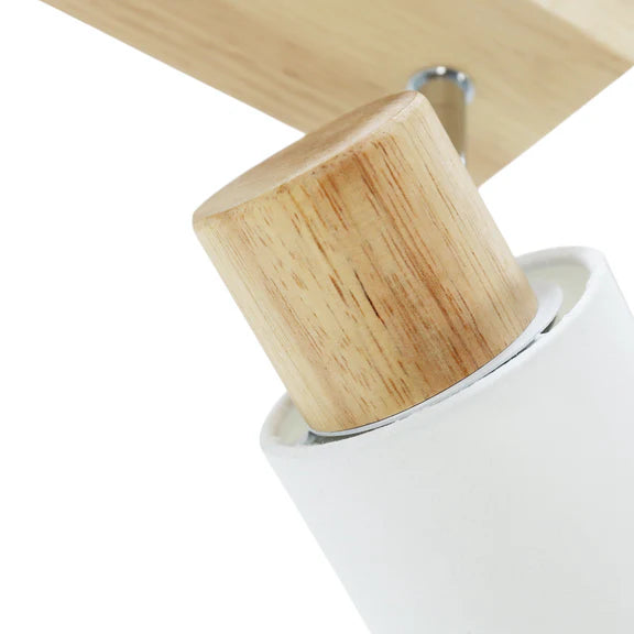 Daphne 2 Light Spot Light White & Timber - LL002SL011