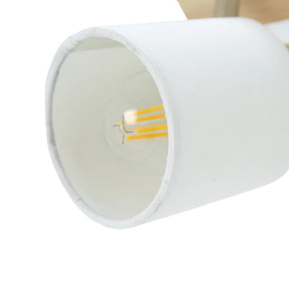 Daphne 2 Light Spot Light White & Timber - LL002SL011