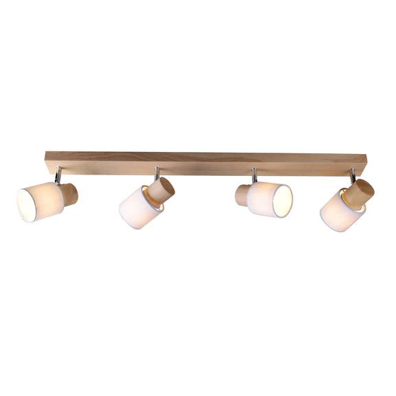 Daphne 4 Light Spot Light White & Timber - LL002SL012