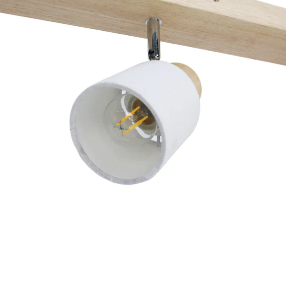 Daphne 4 Light Spot Light White & Timber - LL002SL012
