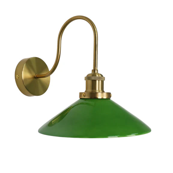 Gemma Wall Light Green & Brass - LL002WL008G