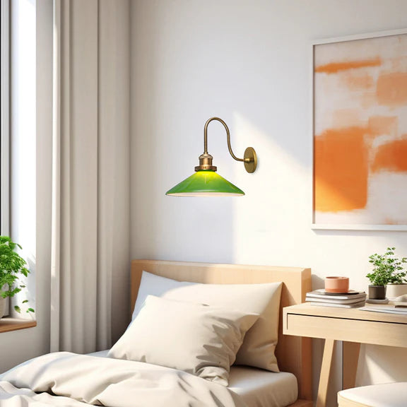 Gemma Wall Light Green & Brass - LL002WL008G