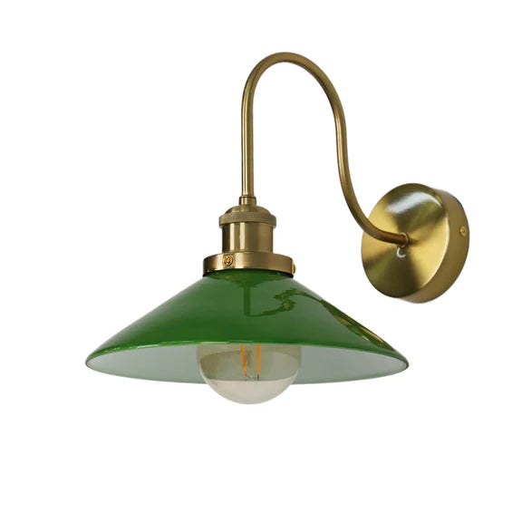 Gemma Wall Light Green & Brass - LL002WL008G