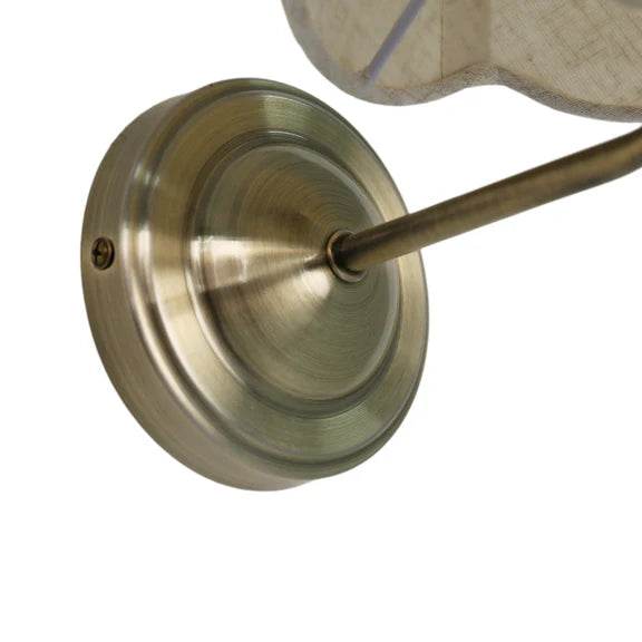 Lottie Wall Light Antique Brass & Linen - LL002WL009SD