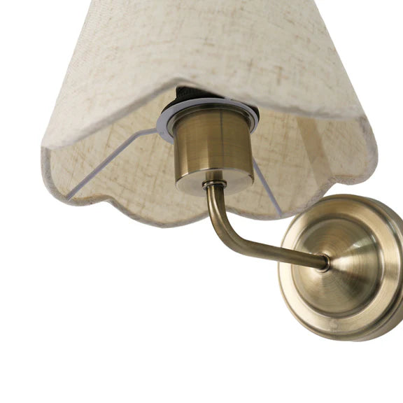 Lottie Wall Light Antique Brass & Linen - LL002WL009SD