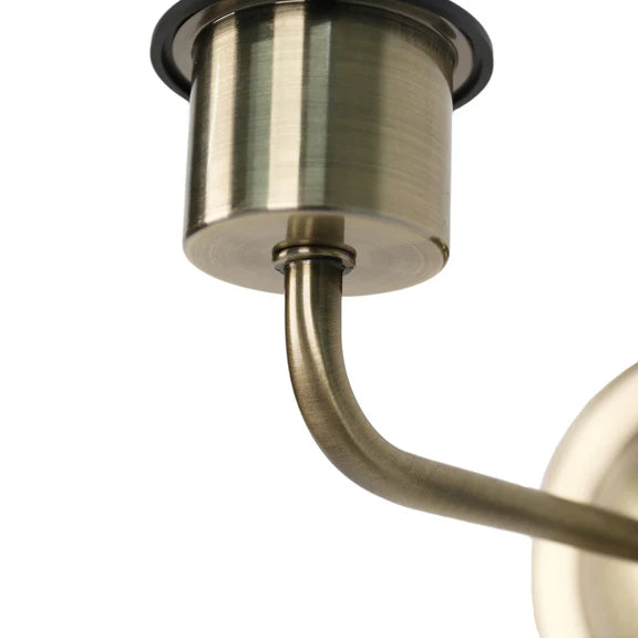 Lottie Wall Light Antique Brass & Linen - LL002WL009SD