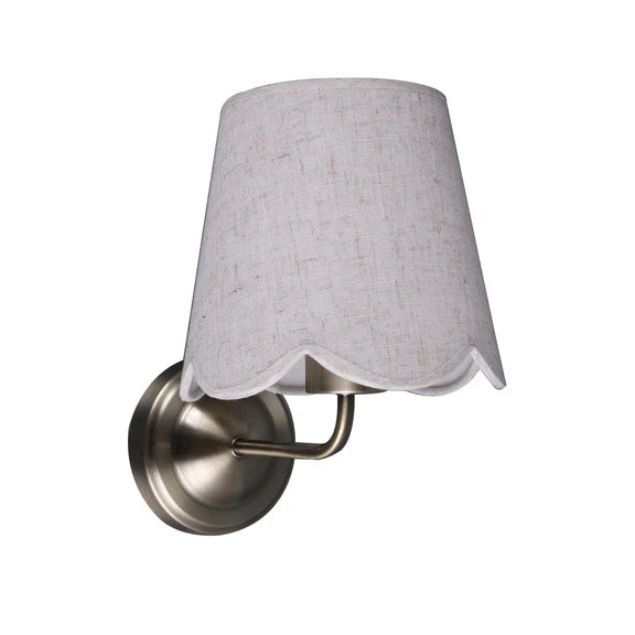 Lottie Wall Light Antique Brass & Linen - LL002WL009SD