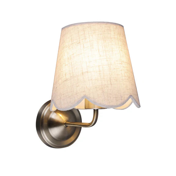 Lottie Wall Light Antique Brass & Linen - LL002WL009SD