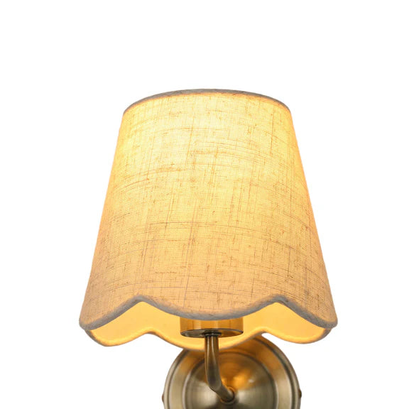 Lottie Wall Light Antique Brass & Linen - LL002WL009SD