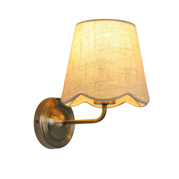 Lottie Wall Light Antique Brass & Linen - LL002WL009SD
