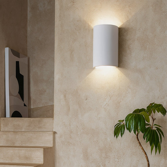 Verda 2 Light Plaster Up & Down Wall Light White - LL002WL012