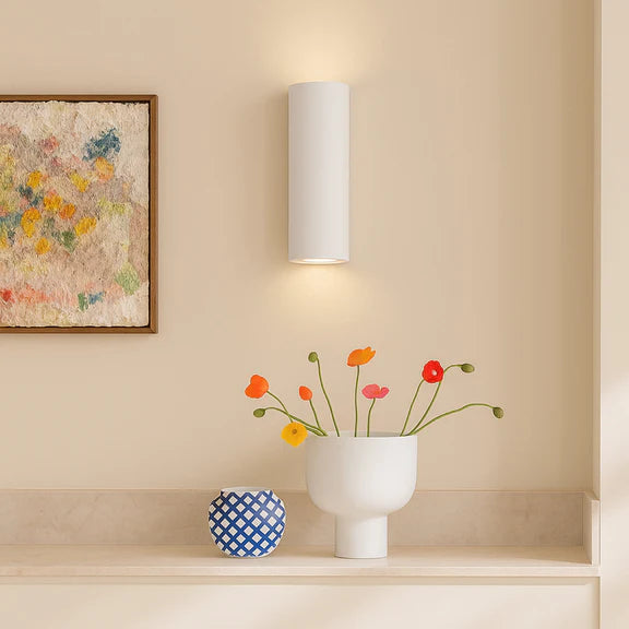 Onyx 2 Light Plaster Up & Down Wall Light White - LL002WL015