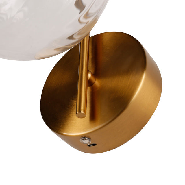 Rhea Rechargeable LED Wall Light 2W 3CCT Brass & Clear - LL002WL017C