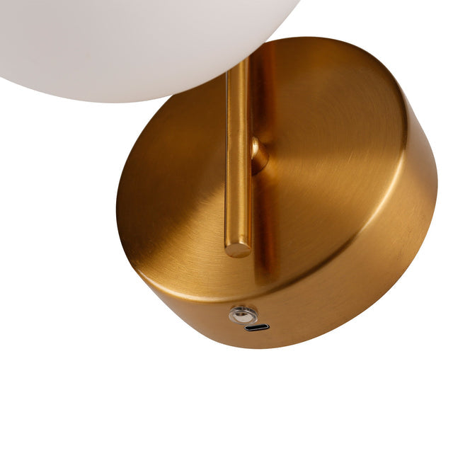 Rhea Rechargeable LED Wall Light 2W 3CCT Brass & Opal - LL002WL017W