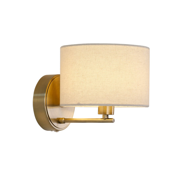 Clarissa Rechargeable LED Wall Light 2W 3CCT Antique Brass & Linen - LL002WL018AB