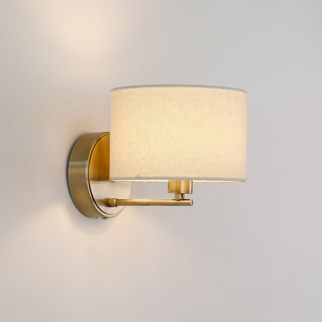 Clarissa Rechargeable LED Wall Light 2W 3CCT Antique Brass & Linen - LL002WL018AB