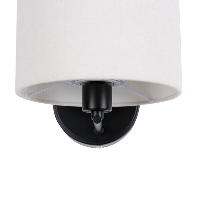 Clarissa Rechargeable LED Wall Light 2W 3CCT Matte Black & Linen - LL002WL018B