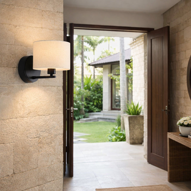 Clarissa Rechargeable LED Wall Light 2W 3CCT Matte Black & Linen - LL002WL018B