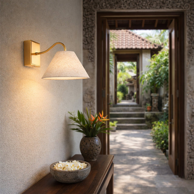 Rosalind Rechargeable LED Wall Light 2W 3CCT Brass & Linen - LL002WL019BR
