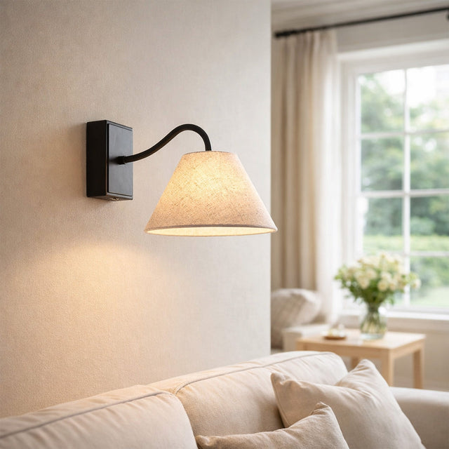 Rosalind Rechargeable LED Wall Light 2W 3CCT Matte Black & Linen - LL002WL019B