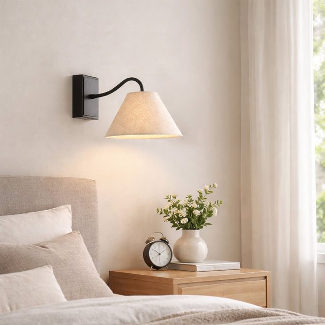 Rosalind Rechargeable LED Wall Light 2W 3CCT Matte Black & Linen - LL002WL019B