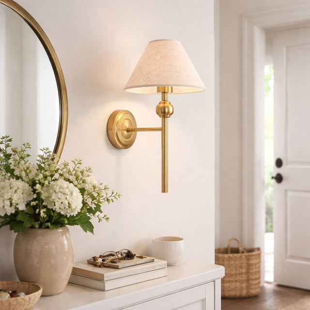 Violet Wall Light Brass & Linen - LL002WL020