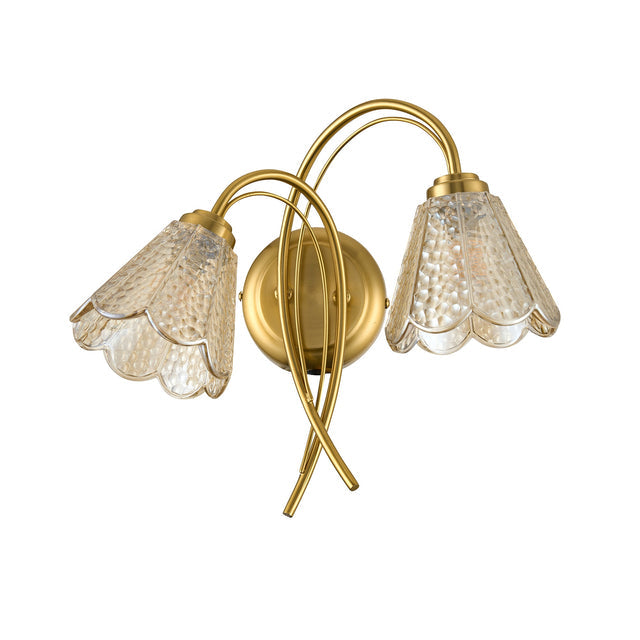 Coraline Double Light Wall Light Brass & Champagne - LL002WL021CH