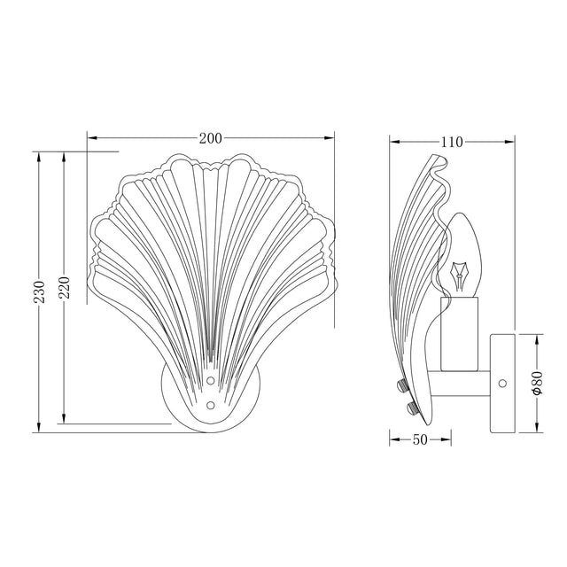 Aurora Wall Light Brass & Frosted - LL002WL022F