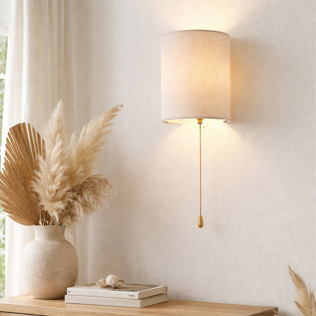 Teevan Pull Cord Wall Light White - LL002WL024