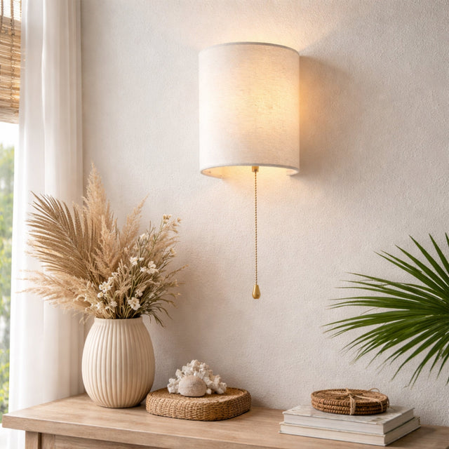 Teevan Pull Cord Wall Light White - LL002WL024