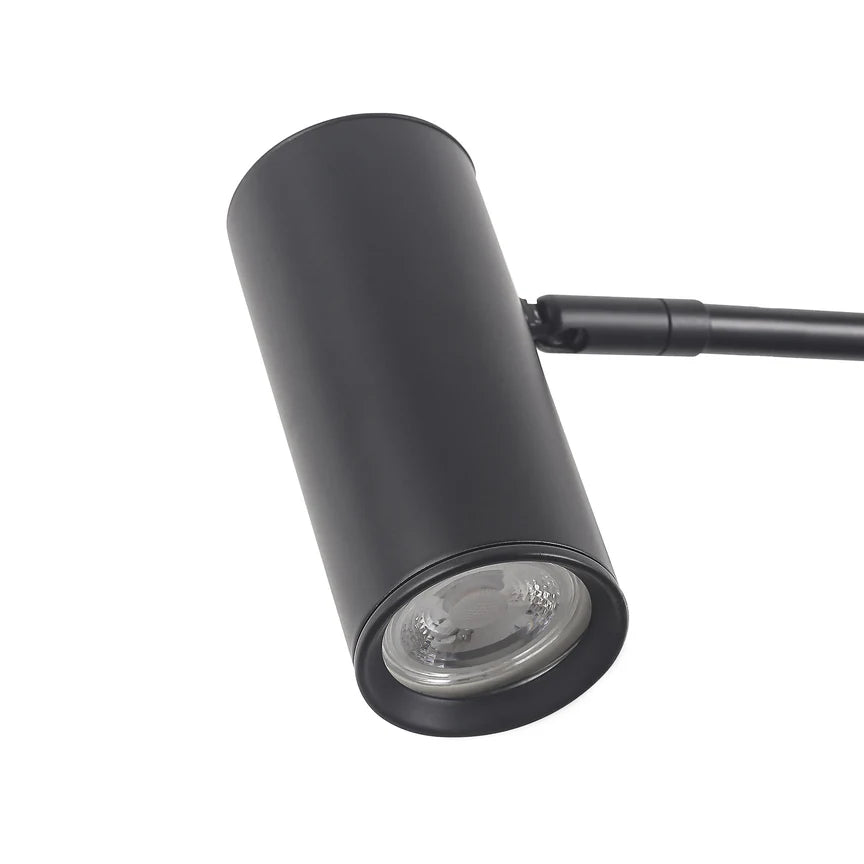 Beatrice Swing Arm Wall Lamp With Charging Ports Black - LL002WL027B