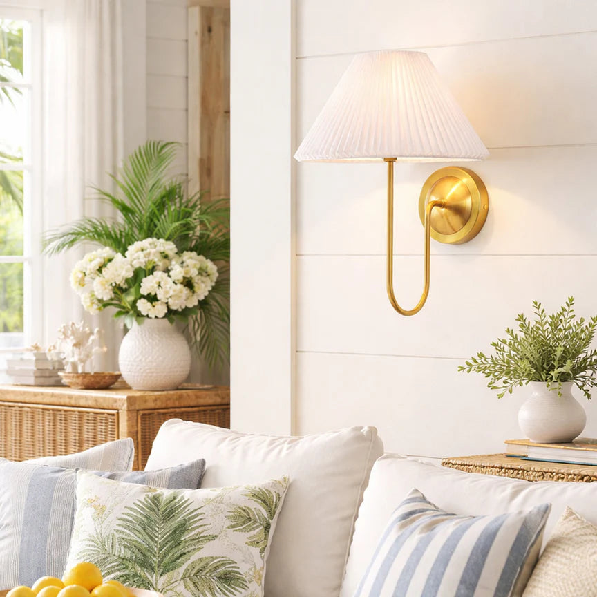Ariana Wall Lamp Brass & White - LL002WL029